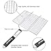 Yeeteching BBQ Grill Basket,430 Durable Food Grade Stainless Steel Fish Grilling Basket with Removable Handle for Fish Vegetable Steak Shrimp