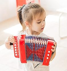 Tosnail Kids Accordion Toy 10 Keys Buttons Control