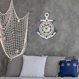 La Crosse BBB84008 14 inch Blue & White Anchor Quartz Wall Clock, White 51DD5fdJIIL