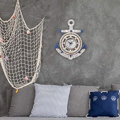 La Crosse BBB84008 14 inch Blue & White Anchor Quartz Wall Clock, White 51DD5fdJIIL