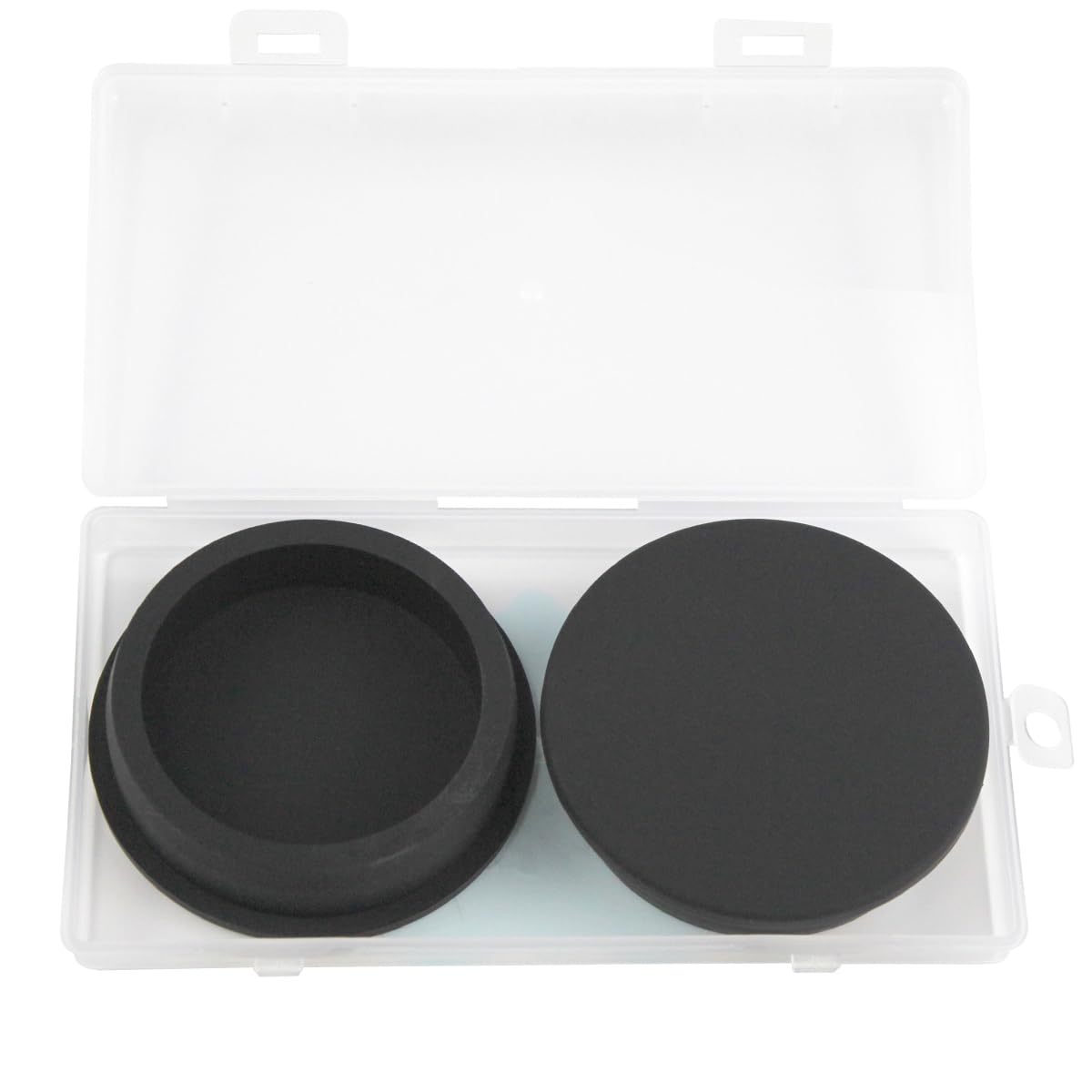 Photo 1 of BOPOREAE 2 Pcs 63.6 mm Silicone Rubber Plug for 62.6-63.6 mm/2-7/16-2-1/2 in Round Holes, Waterproof T Type Rubber Stoppers, Soft Flexible Snap-On Seal Plugs Tube Pipe End Cover Caps Insert, Black