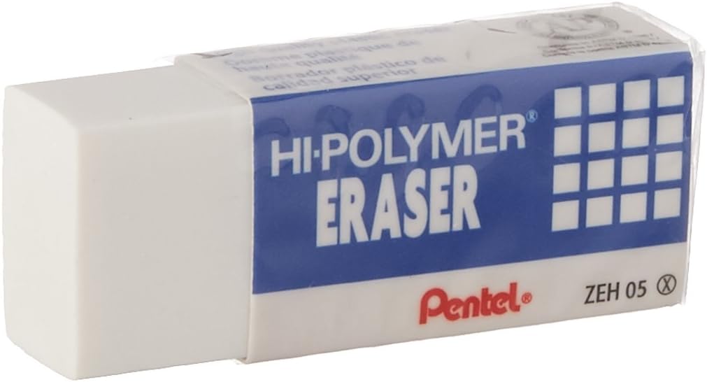 Pentel Lead Pencil Eraser Nonabrasive, Latexfree 0.5