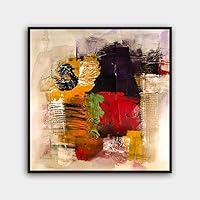 Framed Canvas Wall Art Modern Texture Painting Canvas Prints Home Artwork Decoration for Living Room,Bedroom - 16x16 inches
