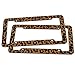 Oxgord 2 pc Leopard Print Plastic License Plate Frame, Orange Brown