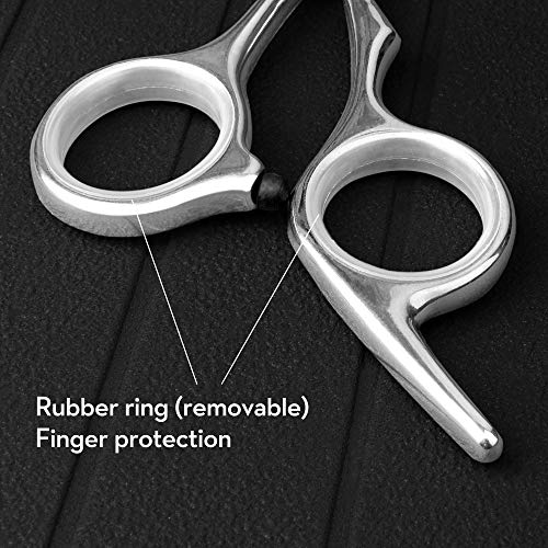 Kimkoo Beard Scissors-Hair Cutting Scissors, Ergonomically Designed Shears, 6.7 in with Detachable Rubber Ring