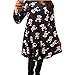 Women Dress,Haoricu Womens Xmas Christmas Printed Party Flared Swing Dress