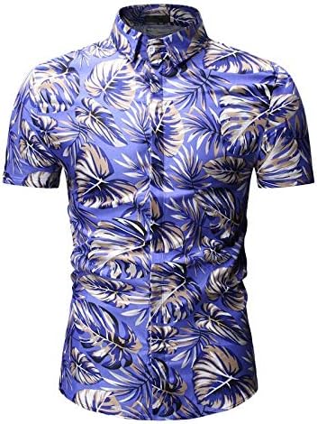 LFNANYI Camisa con Estampado de Hojas en 3D Hombres Nueva Camisa Hawaiana para Hombre Slim Fit Camisa de Manga Corta para Hombre Camisas Casuales de Verano s: Amazon.es: Deportes y aire libre