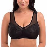 Delimira Women's Full Coverage Pretty Embroidery Wire Free Soft Cups Bra