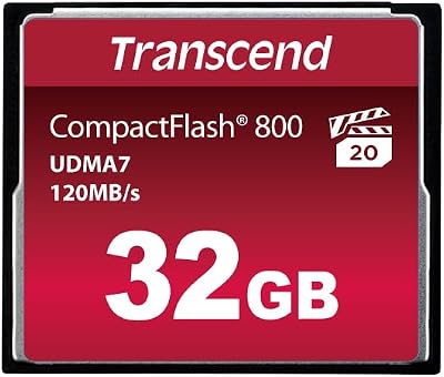 Transcend 32GB CompactFlash 800 Memory Card Up to 120/60 MBs High-Speed Ultra