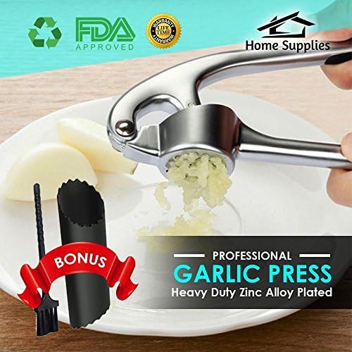 Professional Durable Garlic / Ginger Press with accessories. Easy to Clean