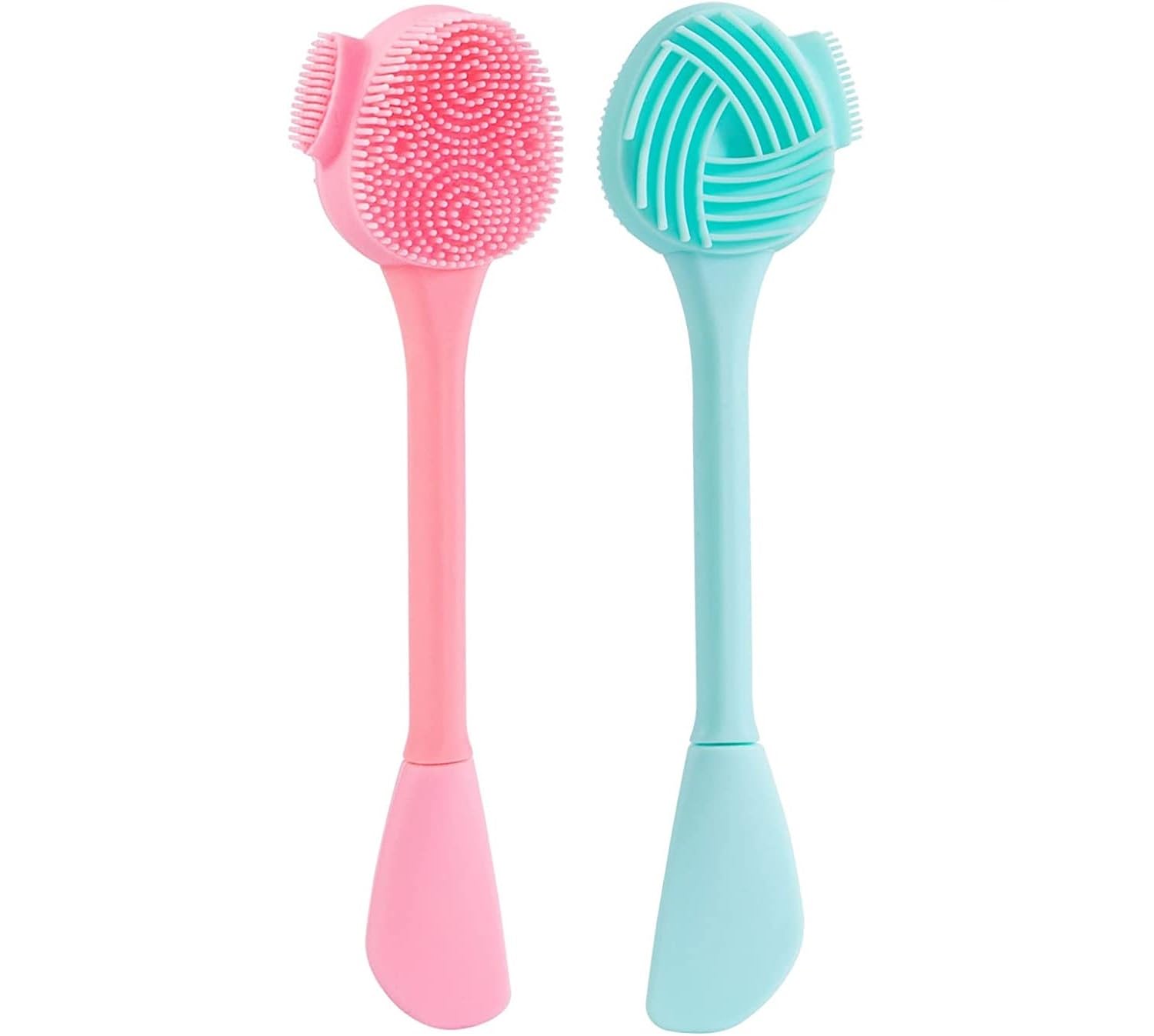 Silicone Manual Facial Cleansing Brush - All-in-One Cleanser, Exfoliator, Nasal Rinse, Mask Applicator, Makeup Scraper for Cleansing, Maintenance (Pink)