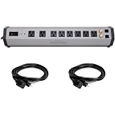 Furman PST-8 Power Station Home Theater Power Conditioner with (2) Extension Cable Bundle