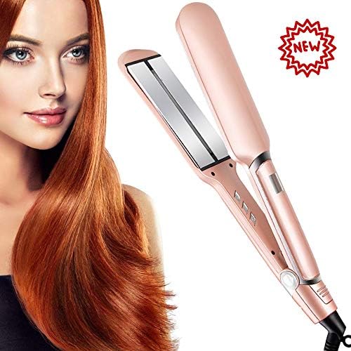 FXXXYSH Hair Straightener, Upgrade Far infrared Negative ion Heated Hair Hair Straighteners, Wide Plate Professional Tourmaline Ceramic Flat Iron,Pink