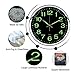 OCEST Wall Clock, 12 Inch Silent Non-Ticking Quartz Wall Clock with Night Light Large Display Battery Operated for Indoor Kitchen Office Bathroom Living Room Garage (Silver)