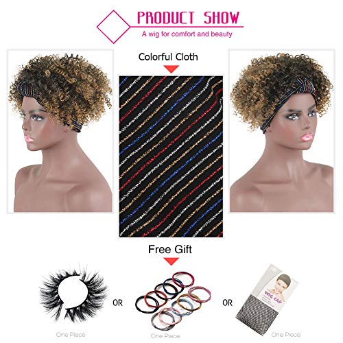 LESOA-Kinky-Curly-Wig-Headband-Wig-for-Black-WomenWrap-Wig-2-in-1-Afro-Wig-Short-Curly-Wigs-For-Black-Women-Synthetic-Jerry-Curly-Hair-Wigs-with-Headwraps-Curly-Full-Wig-Heat-Resistant-Hair-for-Women