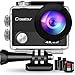 Crosstour 4K Action Camera 16MP WiFi Underwater Cam 30M Waterproof Case Sports Camera with Remote Control 2 Batteries and 19 Mounting Accessories