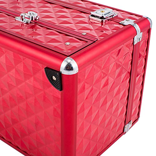Makeup Train Case with 24 compartments Nail polish storage and 1 Drawer