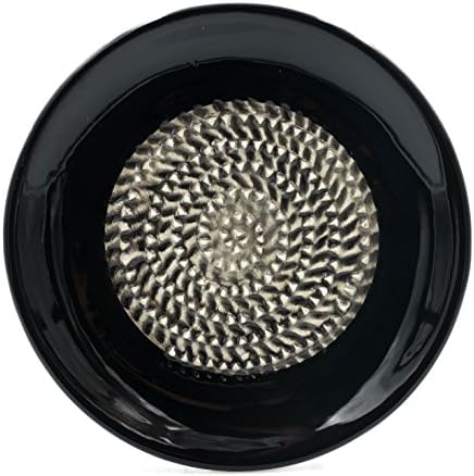 Ceramic Grater Plate Perfect for Garlic, Ginger, Wasabi and More (Black)