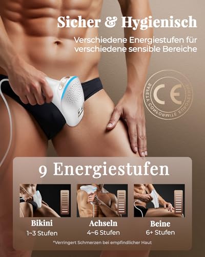 Haarlosy IPL Devices Hair Removal Laser - Painless & Effective Hair Removal Device, 9 Energy Levels, 3 Modes HR/SC/RA with 999,900 Light Pulses for Women, Men, Face, Armpits, Legs, Body