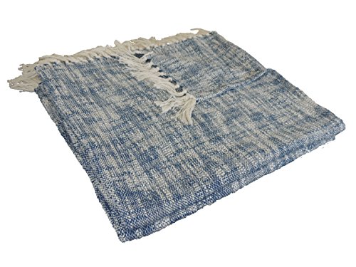 LR Home THROW81186BLU4250 Boho Chambray Throw Blanket, 50" x 60", Blue
