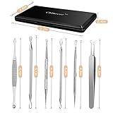 Blackhead Remover, Chimocee 6PCS Pimple Comedone Extractor Tool, Blackhead Whitehead Blemish and Splinter Best Acne Zit Removal Tool for Risk Free Nose Face, A Gift Box with Mirror