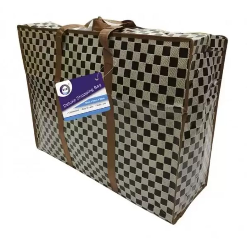 Primes DIY Premium Reusable Shopping Bag, Eco-Friendly Bag for Stylish and Sustainable Retail Therapy, Laundry, Reusable Store, Cloth, Waterproof, Handles and Zipper Bags(Brown chequered)