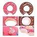 Buringer 2 Packs Donut Pool Float with Hand Pump,Inflatable Swimming Ring 60CM for Children Kids 3-10 Years (Strawberry & Chocolate)