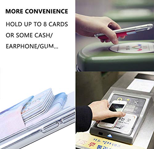 2Pack Phone Card Holder Stretchy Lycra Stick on Wallet Pocket Credit Card ID Case Pouch Sleeve 3M Adhesive Sticker for Back of iPhone Samsung Galaxy Android Smartphone-Watercolor Marble Blue - Thumbnail 4