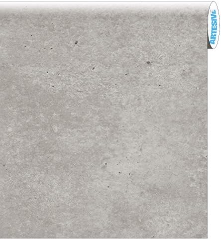 ARTESIVE ST012 Raw Concrete 30 cm x 5mt. (11.8 in x 16.4 ft) Cement Effect Self Adhesive Vinyl Film for home interior decoration, furnitures, door and all smooth surfaces