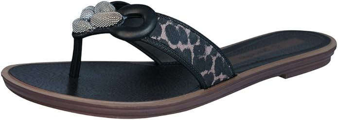 Amazon.com | Grendha Brasil Exotic Thong Black Womens Flip Flops, Size 6 | Sandals