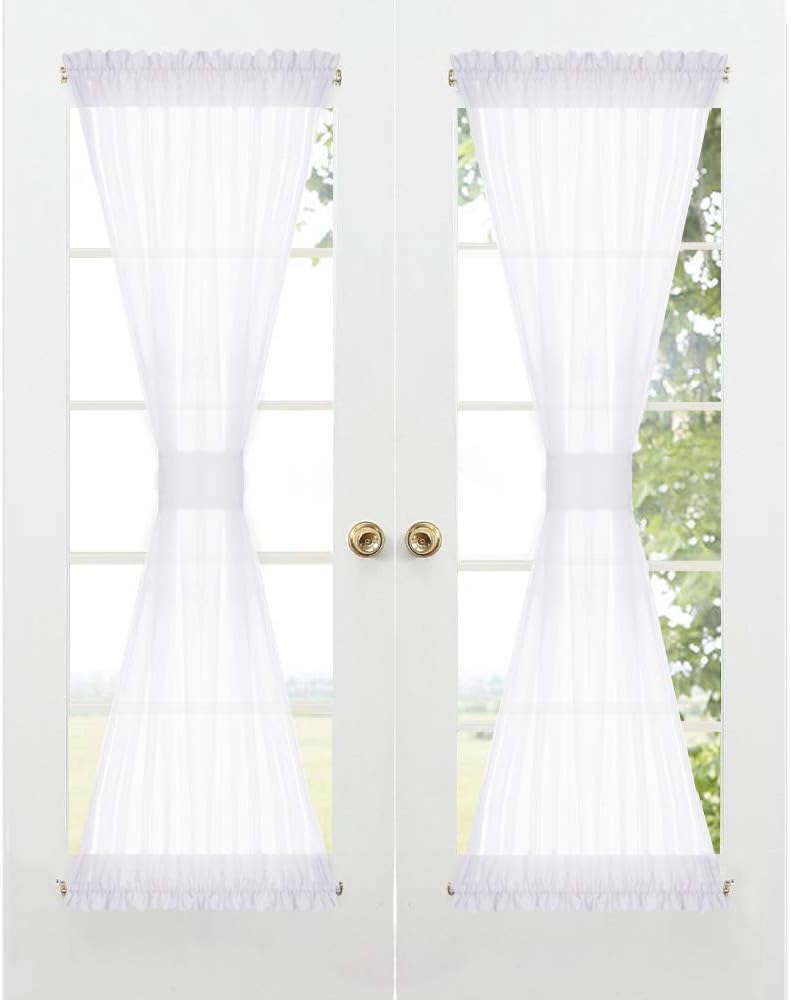 Amazon Com Ryb Home Sidelight Curtain For Door Sheer Door