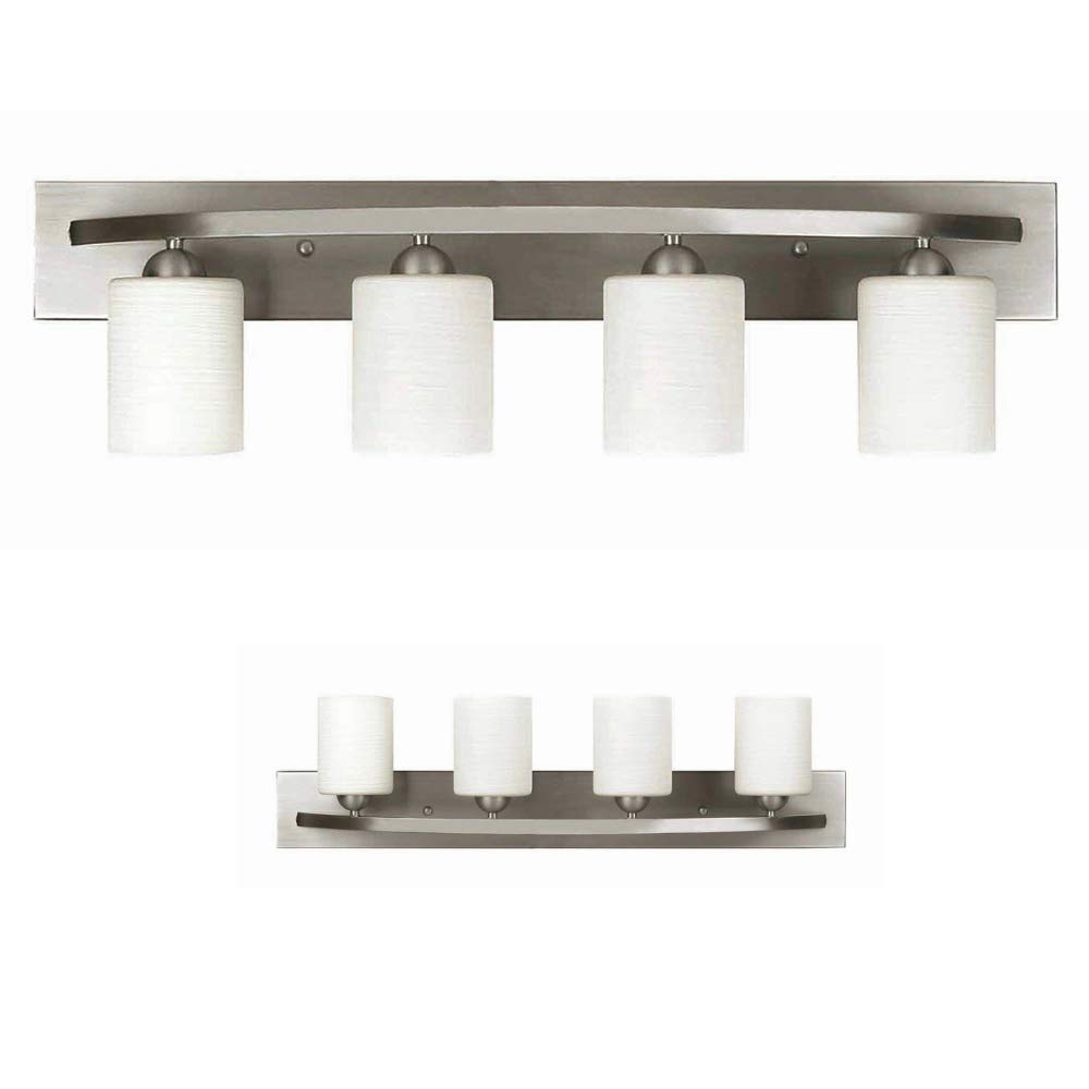 WholesalePlumbing Vanity Light Fixture Bath Interior Lighting (Brushed Nickel, 4 - Lights)