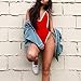 CROSS1946 Sexy Womens Monokini Deep V One Piece Backless Cheeky Swimwear Semi Thong Bikini Red Small