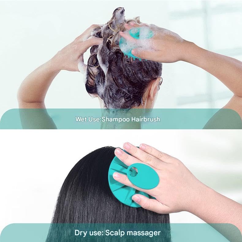 cepillo de silicona para cuerpo - 1 cepillo de limpieza de espalda de mango largo, cepillo de baño corto, cepillo para lavar el pelo y cepillo para lavar la cara, herramientas de limpieza (black)