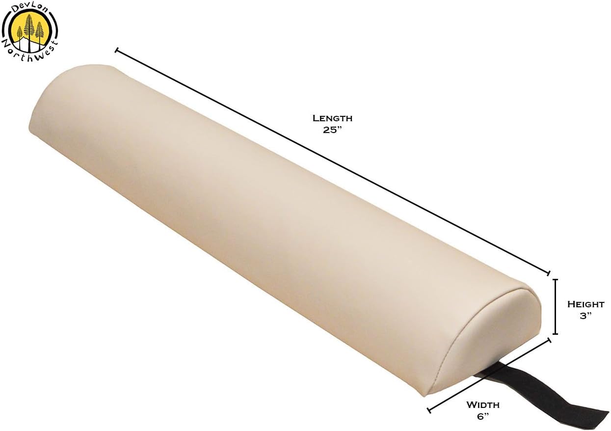 DevLon NorthWest Massage Half Round Bolster 6” Diameter Deluxe 25” Half Bolster Beige : Beauty