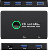 Knadgbft USB 3.0 KVM Switch 2PC 4 Device Port Sharing Keyboard Mouse Printer view 2