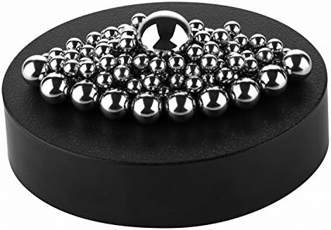 Weyba Multiple Size Stainless Balls Desk Magnetic Sculpture Toy for Stress Relief (160 Balls, 1 Magnet Base)