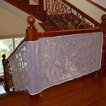 Child Proof Stair Guards Mesh Pearl White Banister Guard Baby