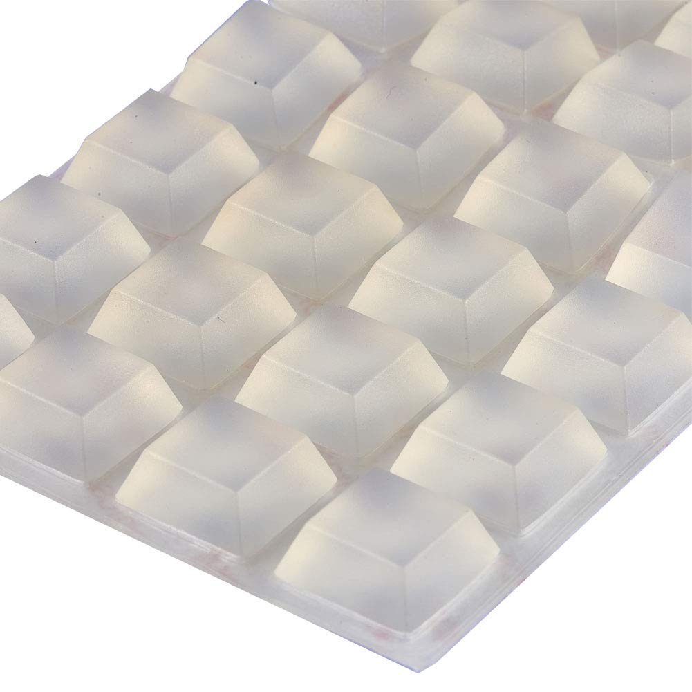 INCREWAY 32pcs Clear Silicone Feet Adhesive Bumper Pads Self Stick Bumpers Sound Dampening Surface Protection，20 * 20 * 8 mm (Trapezoidal) — image 1
