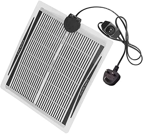 niCWhite Reptile Heat Mat, 15W Heating Pad Under Tank Terrarium Heated Pads Vivarium Reptile Warmer with Temperature Adjustment for Reptiles, Lizards, Turtles, Snakes, 8.6Inch x 9.8Inch