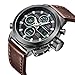 Watch, Watch Men Digital Analog Sport Waterproof Watch,Multifunction LED Date Alarm Leather Wrist Watch (Brown)
