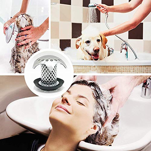 COZY ROOM Drain Protector Drain Hair Catcher Shower with 4 Compatible Rubber Rings (1-Set)