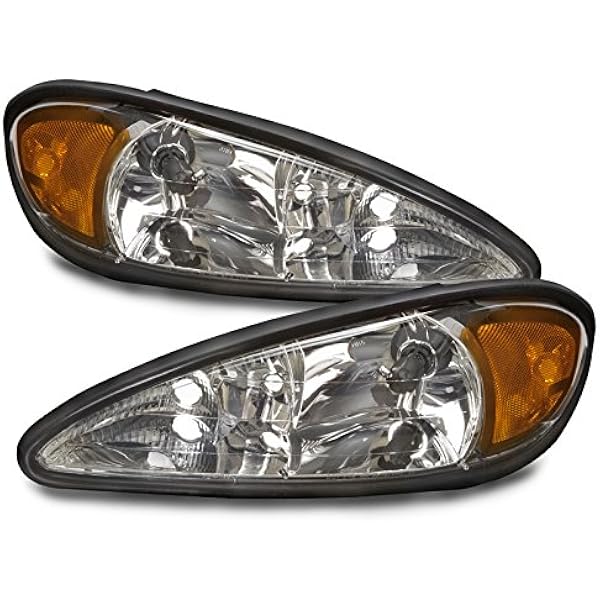 Amazon Com Perde Compatible With Pontiac Grand Am Chrome Halogen Headlights With Performance Lens Headlamps Pair Set New Automotive
