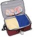 Nidra - Travel-Packing-Storage , 5 Piece Set (2) Packing Cubes, Cream and Blue, (2) Shoe Cloth Bags, (1) Laundy Bag