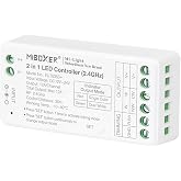 LGIDTECH FUT035S+ Miboxer 2 in 1 LED Strip Controller 2.4GHz,Work with Single Color &amp; CCT Dual White LED Strip Light,Comatible with Alexa Google Home via WL-Box1 Gateway(Excluded)