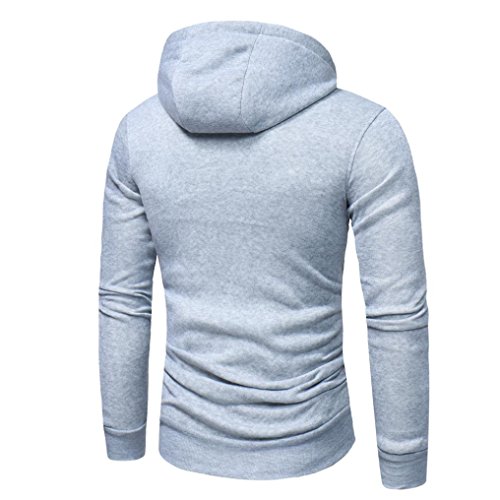 Bookear Men Hoodie,Clearance! Mens Sport Lightweight Zip-up Hooded Sweatshirt Jacket Coat (L, Gray-1) - Thumbnail 2