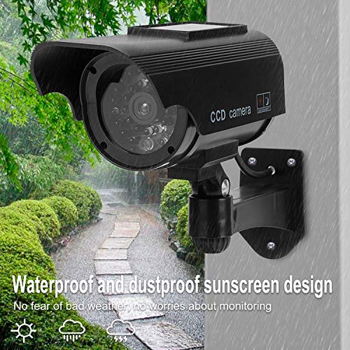 TOROTON Bullet Dummy Fake Surveillance Security CCTV Solar Powered Camera Simulation Monitor with LED Flashing Light, Outdoor and Indoor Use for Homes & Business, 1 Pack - Thumbnail 5