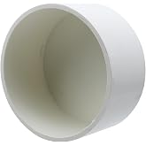 Pastlla 5.5" PVC Pipe End Cap Fitting (Cap ID: 5.51"/140mm) White | Round Pipe Hole Plugs, Pipe Plug Socket Fittings for Build Furniture DIY Garden Shelf, Greenhouse, Shed and Tent Connection