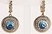 Turkish Handmade Jewelry Round Shape London Blue and Round Cut Topaz 925 Sterling Silver Dangle/Drop Earrings