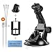 Car Suction Cup Mount Compatible for Gopro/Action Camera/iPhone / Smartphone Car Camcorder Suction Holder Cradle Bracket Support w/Super Wide Cell Phone Clip/Gopro Adapter / 3in1 USB Cable